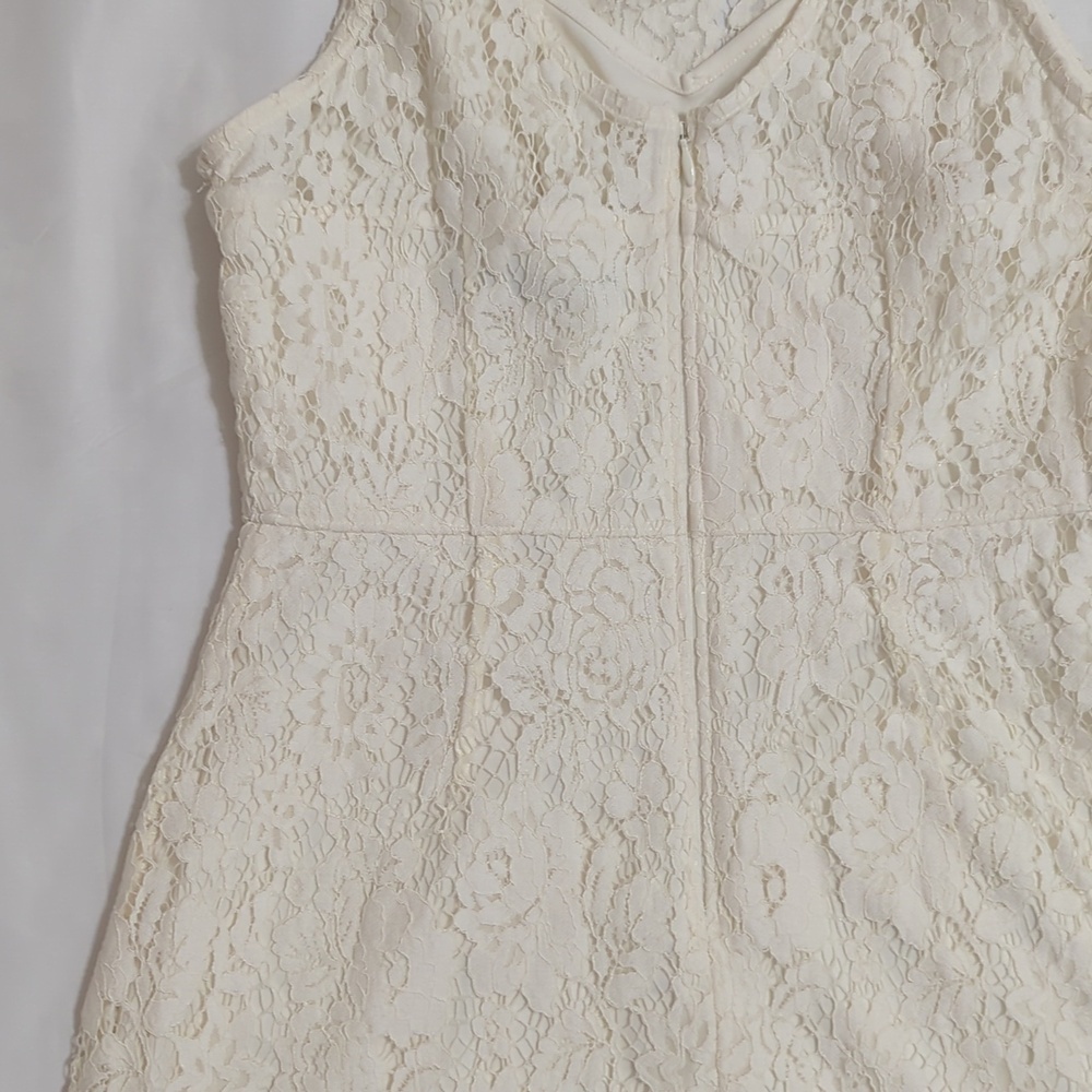 ABERCROMBIE & FITCH Lace Sweetheart Sleeveless Mini-Dress, Color Ivory Size XS - Picture 12 of 16